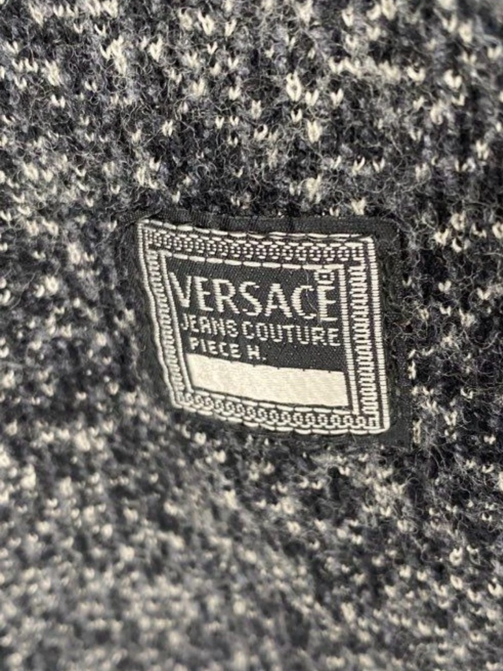 Versace women's grey speckled knit 1/4 zip pullover sweater authentic with COA - Picture 5 of 6